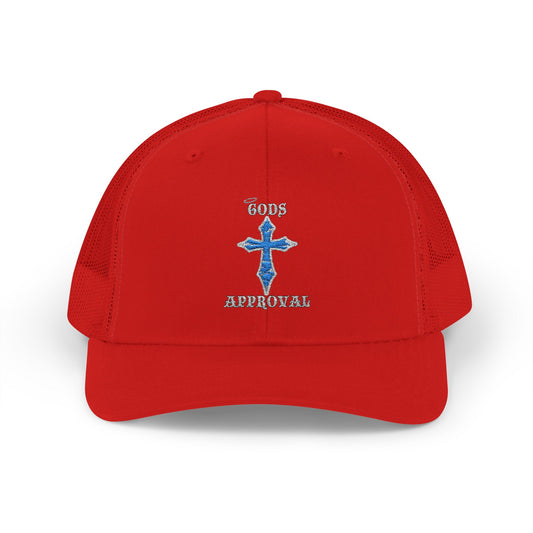 Red Snapback Trucker Cap - God's Approval